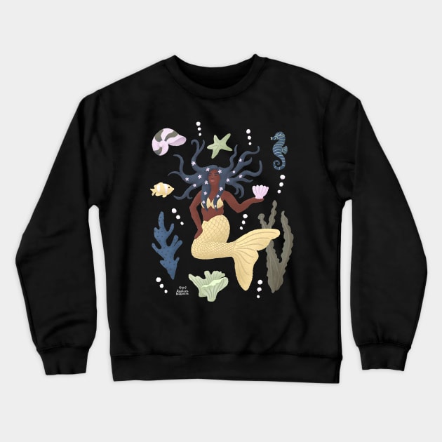 Mermaid Pose Crewneck Sweatshirt by Annelie